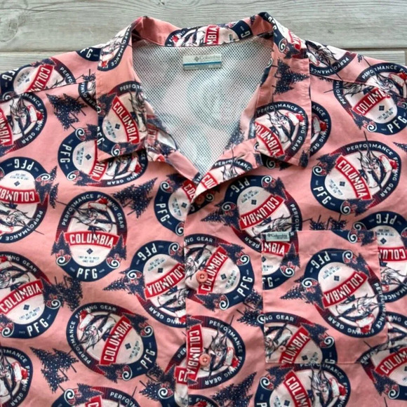 Columbia PFG Trollers Best Men XXL Vented Sorbet Holiday Spirits Shirt - Picture 2 of 11